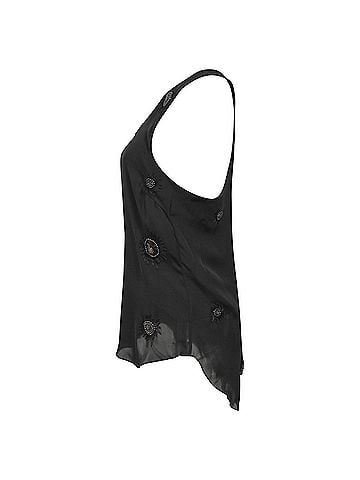 Adam Lippes Adam Lippes Beaded Embroidered Sleeveless Top in Black Silk  (view 2)