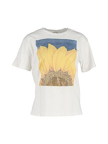 Sandro Sandro Sunflower Graphic T-Shirt in Cream Organic Cotton (view 1)