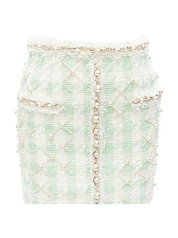Balmain Balmain tweed pearl embellished preppy mini skirt (view 2)