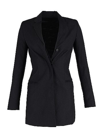 Acne Acne Studios Center Twill Long Jacket in Black Cotton (view 1)