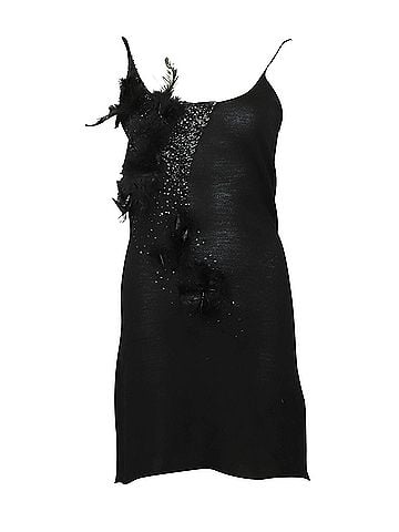 Joseph Joseph Embellished Knee-Length Dress in Black Wool (view 1)