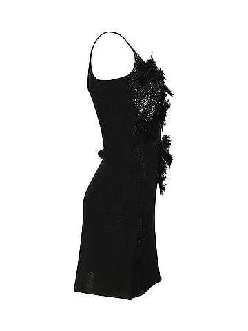 Joseph Joseph Embellished Knee-Length Dress in Black Wool (view 2)