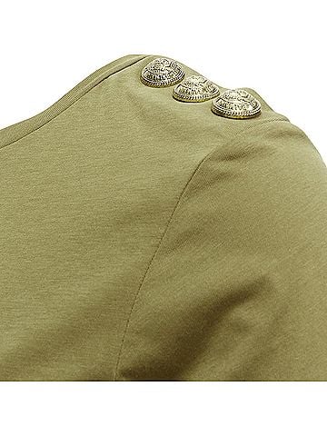 Balmain Balmain distressed logo military buttons tshirt (view 2)