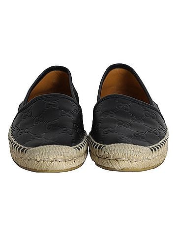 Gucci Gucci Guccissima Signature Espadrille Flats in Black Leather (view 2)
