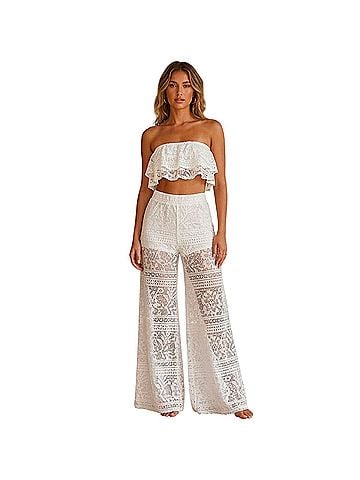 FP BEACH Beach Macrame Crochet Casual Pants (view 1)