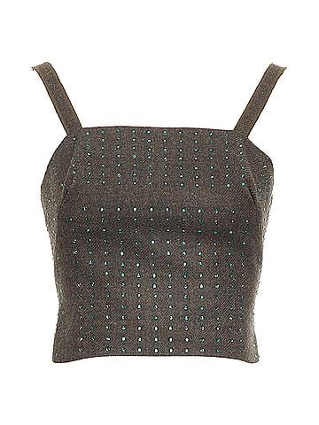 Miu Miu Miu Miu Vintage Fleece Wool Green Crystal Bustier Top (view 1)