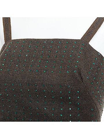 Miu Miu Miu Miu Vintage Fleece Wool Green Crystal Bustier Top (view 2)