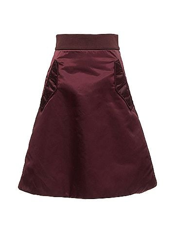 Acne Acne Studios Pag Bomber plum nylon padded A-line skirt (view 1)