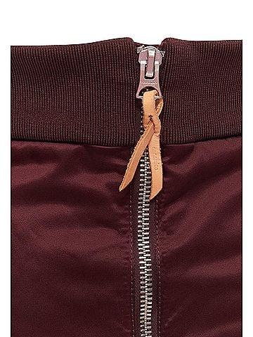 Acne Acne Studios Pag Bomber plum nylon padded A-line skirt (view 2)