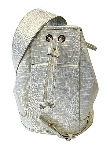 Brahmin Allie Shell White Melbourne  Leather Bucket Bag (view 2)