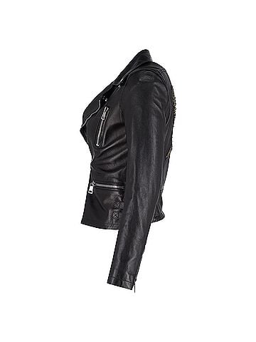 Gucci  Gucci Bird-Embroidered Biker Jacket in Black Leather (view 2)