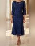 Alex Evenings 100% Polyester Floral Blue Cocktail Dress Size 10 (petite) - photo 4