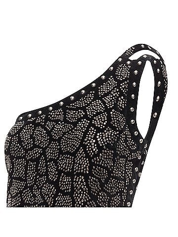 Balmain Balmain Olivier Rousteing silver studded bead embellished velvet dress (view 2)