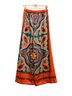 Zara 100% Polyester Graphic Orange Green Casual Pants Size S - photo 2