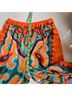 Zara 100% Polyester Graphic Orange Green Casual Pants Size S - photo 7