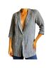 Cynthia Rowley 100% Linen Checkered-gingham Blue White Blazer Size S - photo 1