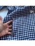 Cynthia Rowley 100% Linen Checkered-gingham Blue White Blazer Size S - photo 11
