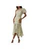 Astr 100% Polyester 95% Polyester 5% Elastane Floral Green Yellow Casual Dress Size L - photo 1