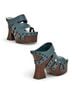 Ugg Australia 100% Leather Blue Wedges Size 10 - photo 4