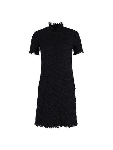 Nina Ricci Nina Ricci Tweed Mini Dress in Black Wool (view 1)