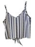 Shein Floral Stripes White Blue Sleeveless Top Size M - photo 2