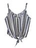 Shein Floral Stripes White Blue Sleeveless Top Size M - photo 1