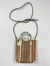 Tory Burch Stripes Brown Tan Ivory Crossbody Bag One size - photo 4