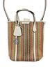 Tory Burch Stripes Brown Tan Ivory Crossbody Bag One size - photo 1
