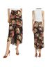 Veronica Beard 92% Silk 8% Spandex 100% Polyester Floral Brown Yellow Red Pink Silk Skirt Size 6 - photo 2