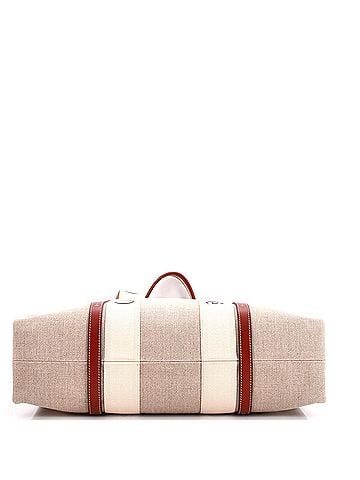 Chloé Woody Tote Canvas with Leather Large (view 2)