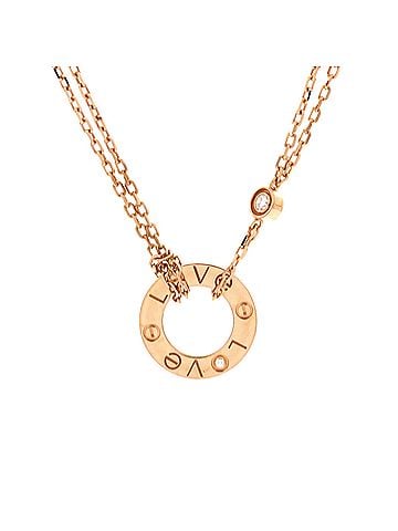 Cartier 2 Diamonds Love Pendant Necklace 18K Rose Gold and Diamonds (view 1)
