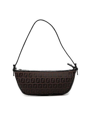 Fendi Zucchino Canvas Half Moon Pochette (view 1)