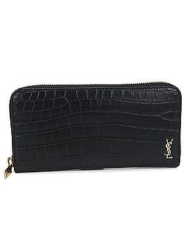 Saint Laurent SAINT LAURENT Saint Laurent Long Wallet, Round Zipper, 630201 Cassandra, Women's, Black (view 1)