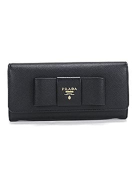 Prada PRADA Prada Bi-fold Long Wallet 1MH132 Saffiano Leather Women's Black (view 1)
