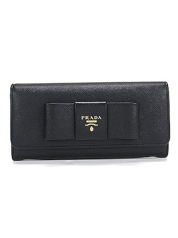 Prada PRADA Prada Bi-fold Long Wallet 1MH132 Saffiano Leather Women's Black (view 1)