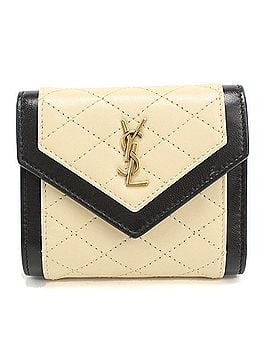 Saint Laurent SAINT LAURENT (Saint Laurent) Tri-fold Wallet 712688 Multifold for Women, Beige (view 1)