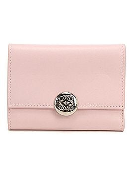 Loewe LOEWE Tri-fold Wallet CANBS33X01 Vertical Small Pebble Women's Pink (view 1)
