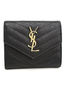 Saint Laurent SAINT LAURENT Threefold Wallet, Monogram Pattern, Women's, Black (Model 403943) (view 1)