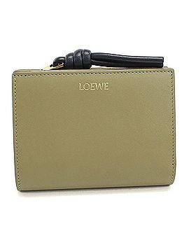 Loewe LOEWE (Loewe) Bi-fold Wallet CEM1NCWX01 Compact Knot Women's Khaki (view 1)
