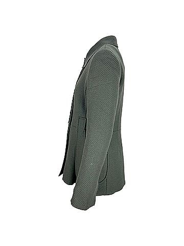Prada  Prada Herringbone Single-Breasted Peacoat in Grey Wool (view 2)
