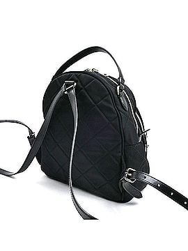 Prada PRADA Tessuto Impunto Backpack/Daypack, Black, 1BZ066 2AS3 F0002, Women's (view 2)