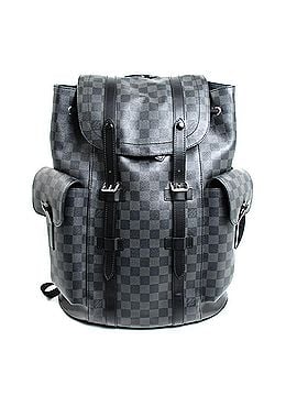 Louis Vuitton LOUIS VUITTON Christopher PM Backpack/Daypack, Damier Graphite, Black, N41379, Men's (view 1)