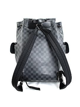 Louis Vuitton LOUIS VUITTON Christopher PM Backpack/Daypack, Damier Graphite, Black, N41379, Men's (view 2)