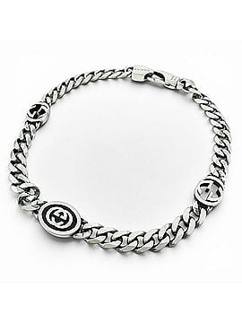 Gucci GUCCI 678660 Interlocking G Chain Bracelet, Current Model, AG925 Silver, 17cm, Made in Italy, Weight 7.6g, Women's, Comes with Dust Bag (view 1)