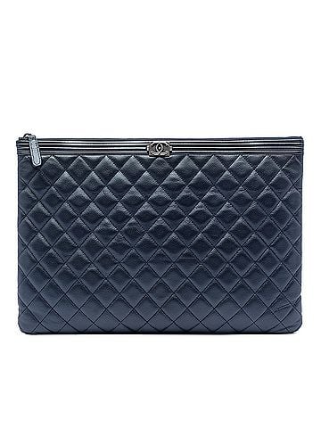 Chanel Large Quilted Caviar Boy O Case Clutch (view 1)