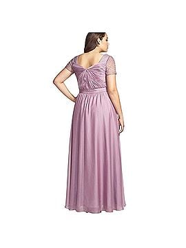 Adrianna Papell Beaded Gathered Front A-Line Chiffon Dress Cocktail Dress (view 2)