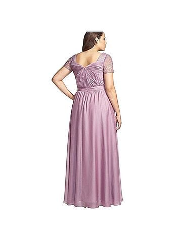 Adrianna Papell Beaded Gathered Front A-Line Chiffon Dress Cocktail Dress (view 2)
