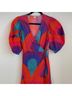 Rhode 100% Cotton Graphic Red Blue Casual Dress Size XS - photo 7