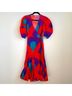 Rhode 100% Cotton Graphic Red Blue Casual Dress Size XS - photo 12