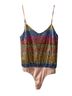 Lovers + Friends 100% Polyester Stripes Pink Blue Green Bodysuit Size S - photo 1